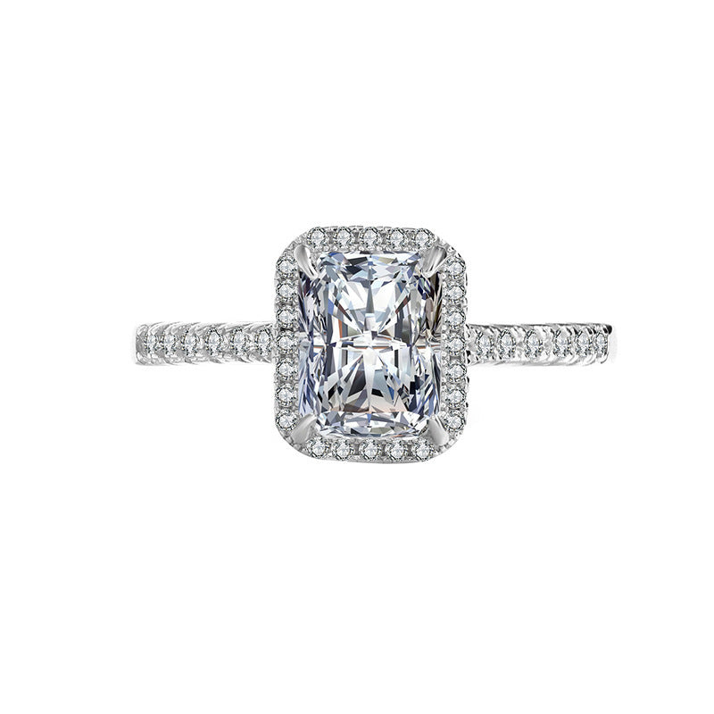 Women's Sterling Silver Moissanite Closed Ring - The Number 1 Things