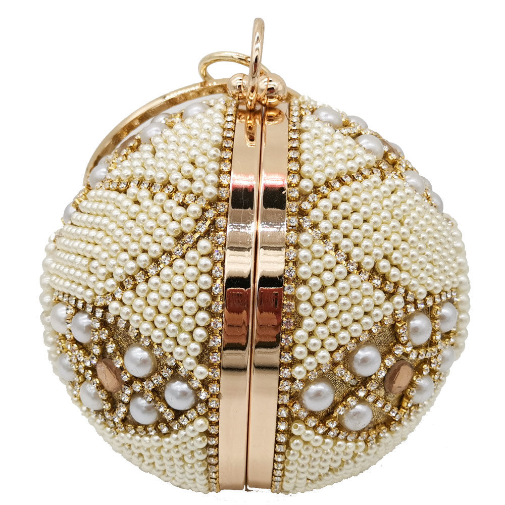 Plastic Round Pearl And Diamond Handbag - The Number 1 Things