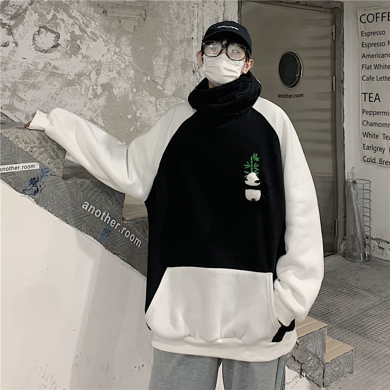 Fleece-lined Thickened Hooded Sweatshirt Panda Couple Coat - The Number 1 Things