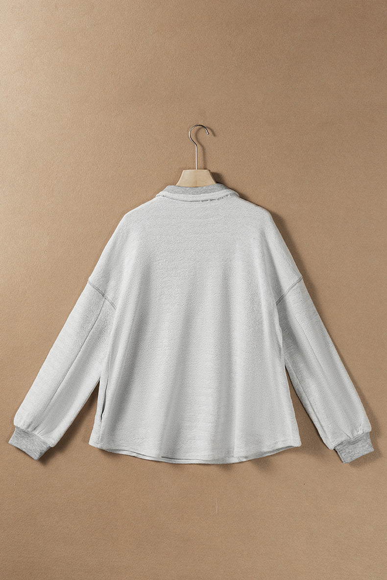 Winter Color Matching Pullover Long Sleeve Top - The Number 1 Things
