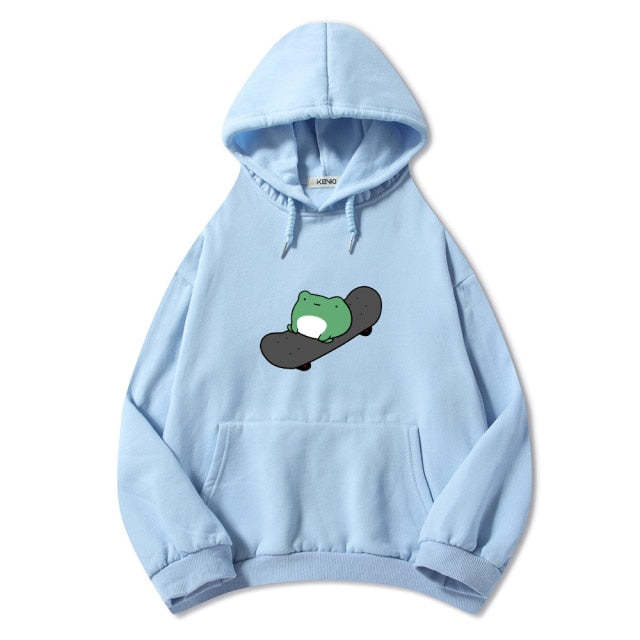 Skateboard Frog Long-sleeved Fleece Sweatshirt - The Number 1 Things