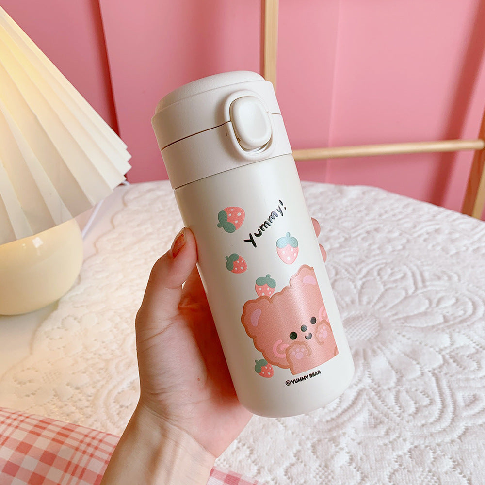 Portable bear thermos cup