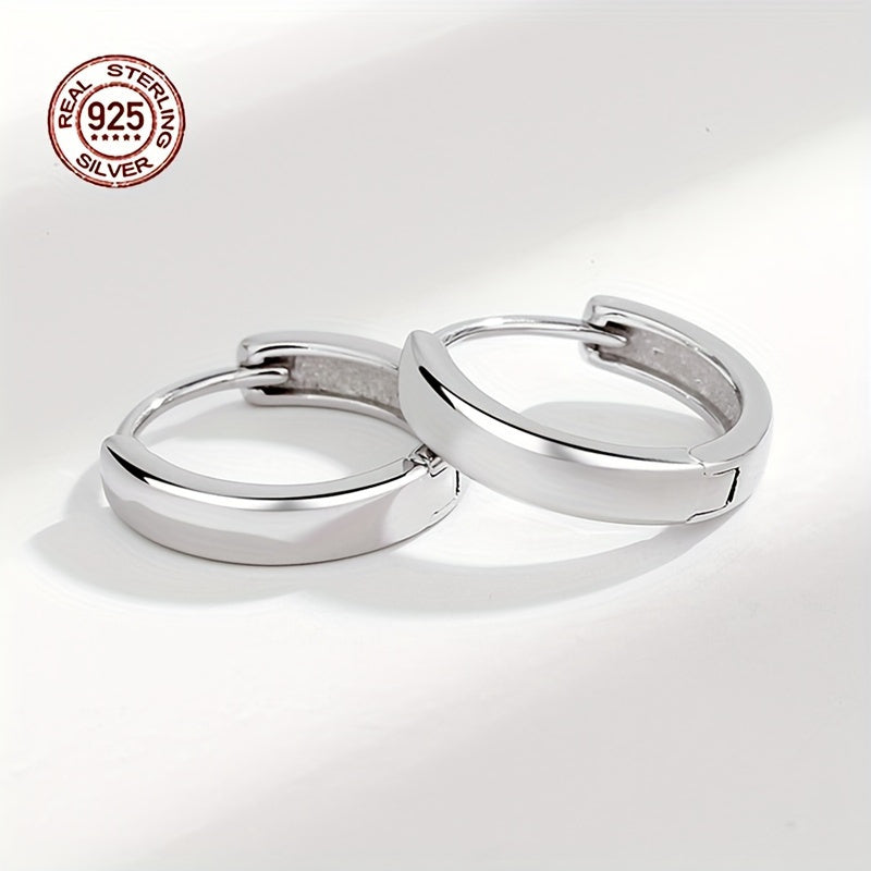 Hypoallergenic Men's Perfect Material S925 Sterling Silver Earrings, Retro Classic Simple Hoop Earrings, Birthday And Holiday Gifts. - The Number 1 Things