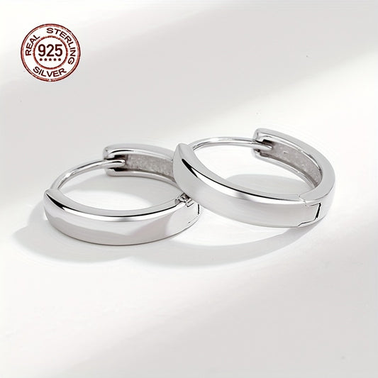 Hypoallergenic Men's Perfect Material S925 Sterling Silver Earrings, Retro Classic Simple Hoop Earrings, Birthday And Holiday Gifts. - The Number 1 Things
