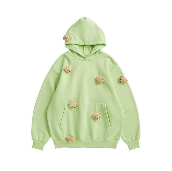 Three-dimensional bear loose sweater men