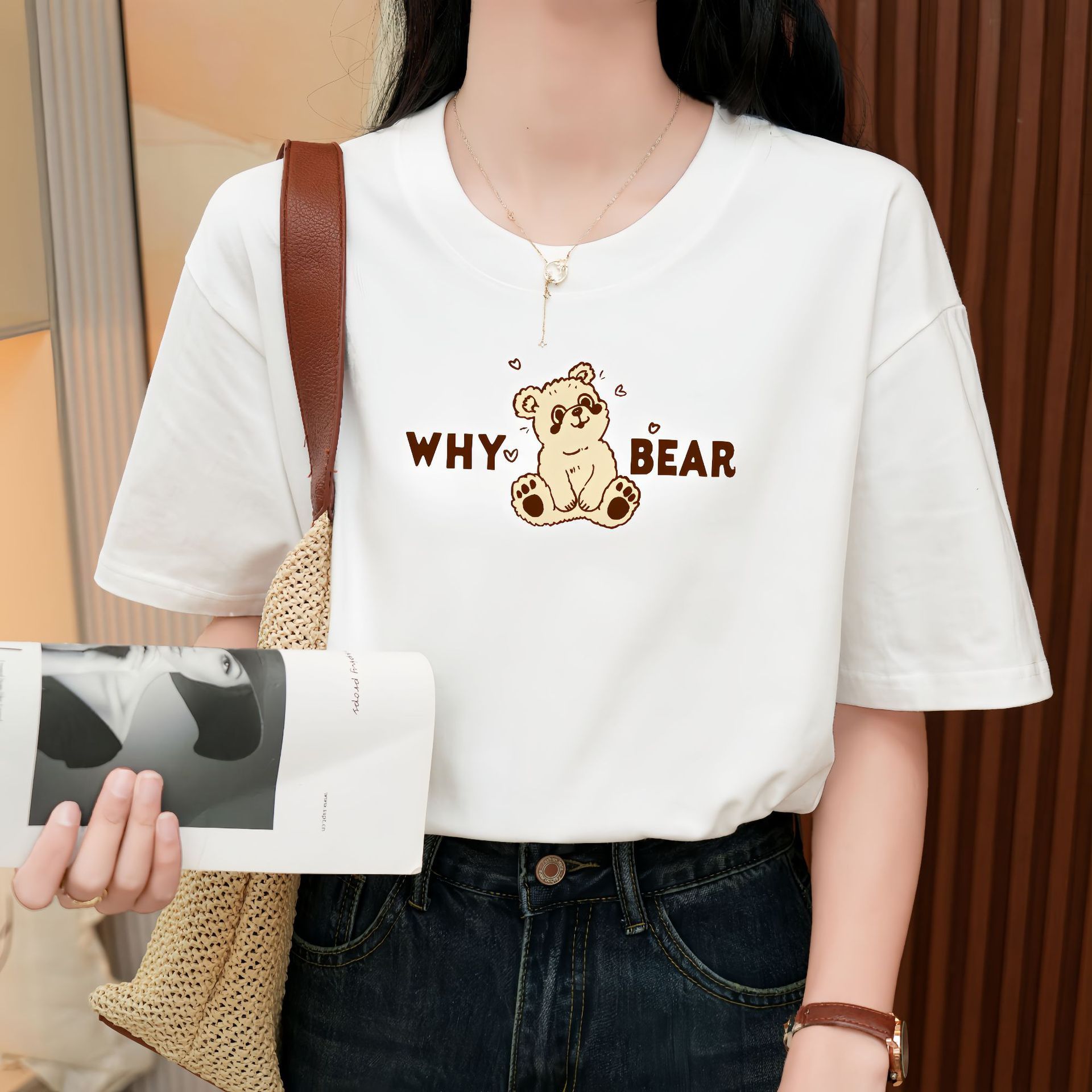 Heavy Pure Cotton Loose Short Sleeve T-shirt - The Number 1 Things