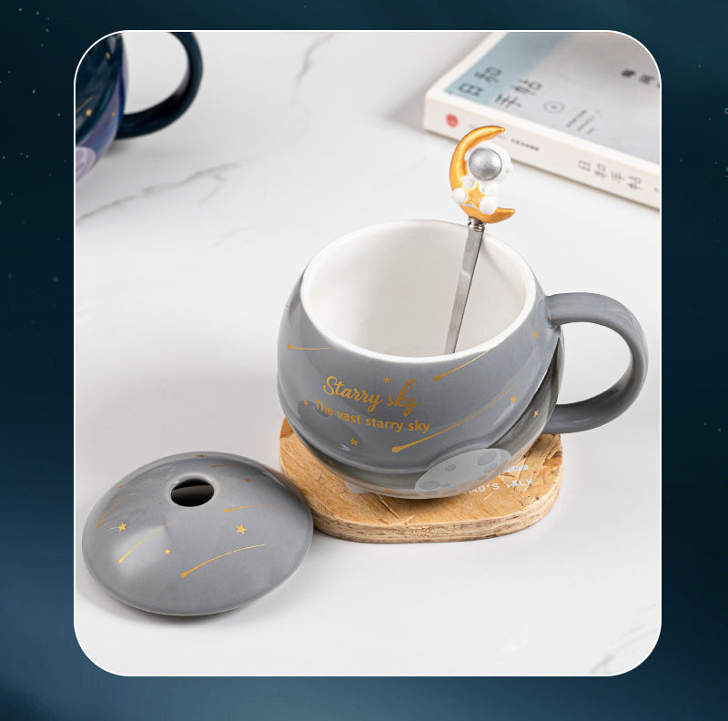 Creative Household Cup Ceramic High-value Spoon With Lid - The Number 1 Things