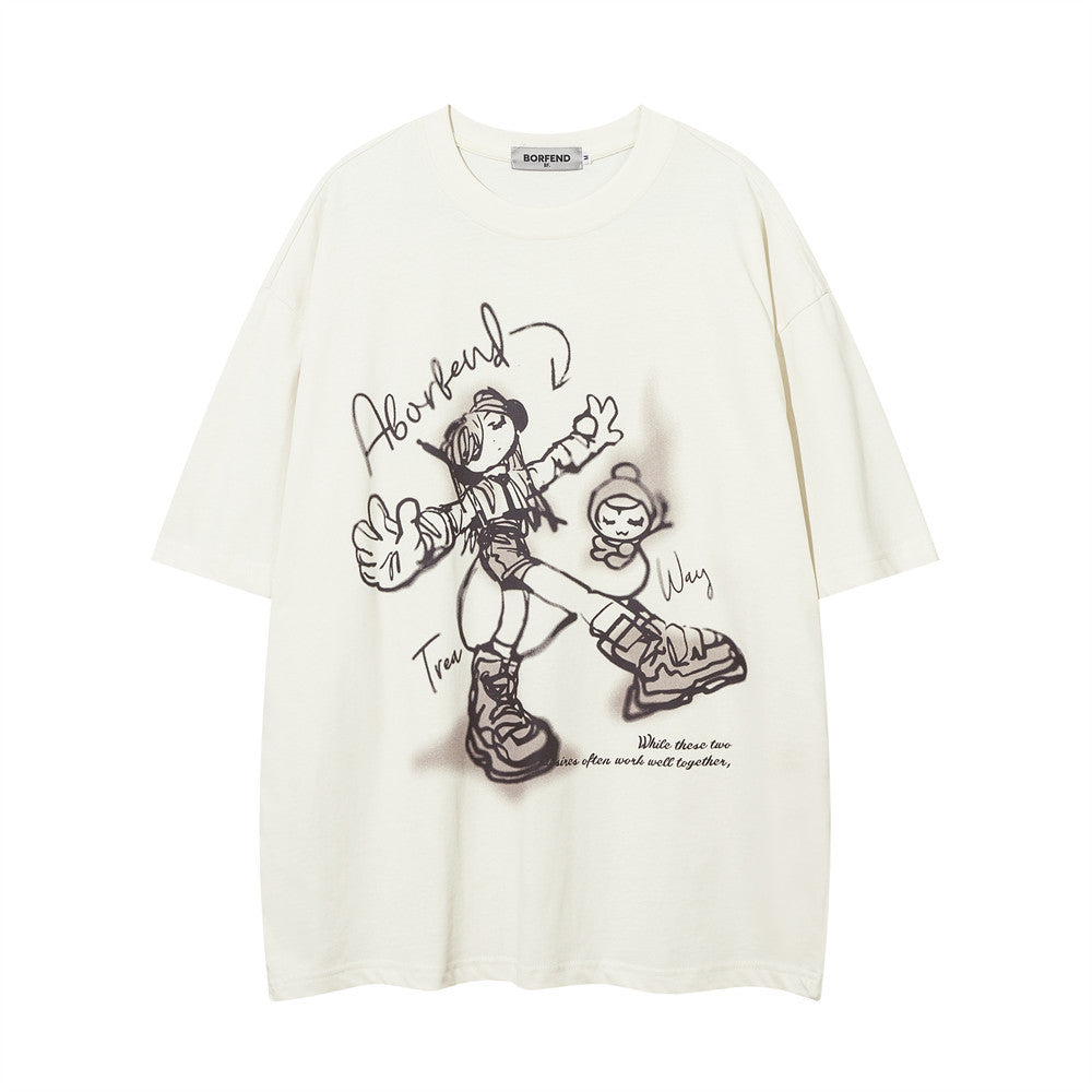 Cartoon Cotton T-shirt For Men And Women