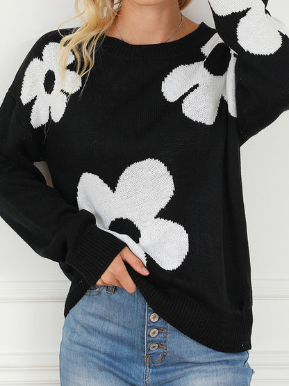 European And American Fashion Floral Print Warm Sweater Woman - The Number 1 Things