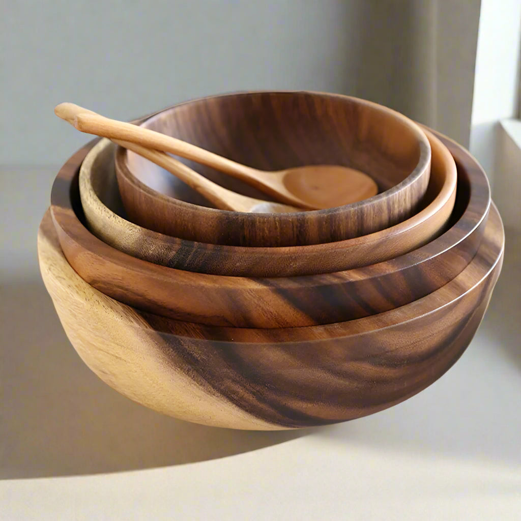 Natural Wooden Bowl Fruit Bowl Salad Bowl