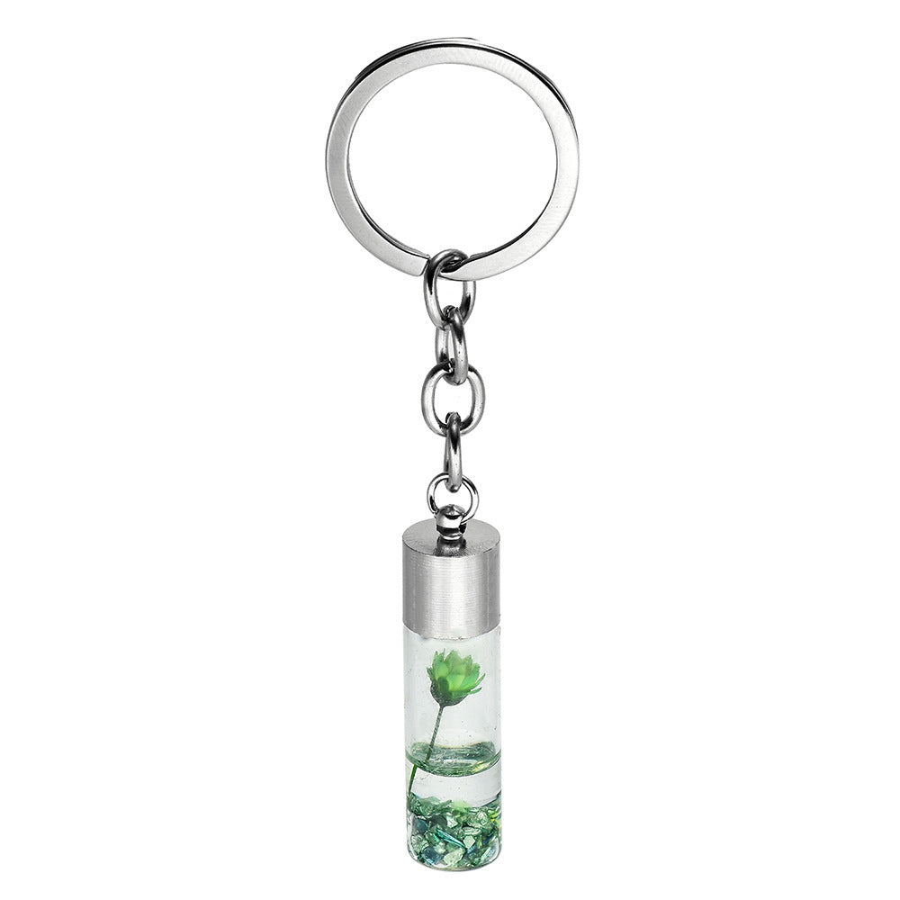 Plant Dried Flower Glass Bottle Pendant Keychain - The Number 1 Things