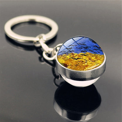 Van Gogh Starry Sunflower Keychain Pendant Creative Trinket - The Number 1 Things