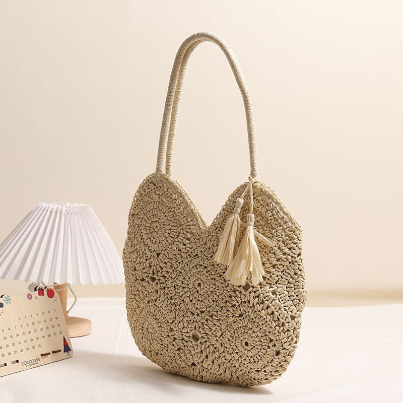 Hollow Tassel Straw Bag Large Capacity Shoulder Woven Bag - The Number 1 Things