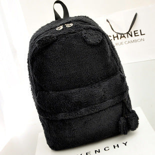 Cute plush bear backpack women