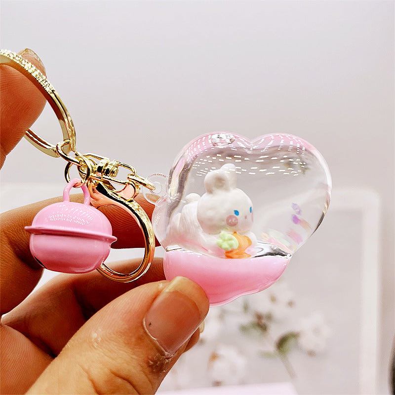 Liquid Quicksand Bottle Turnip Rabbit Key Chain - The Number 1 Things