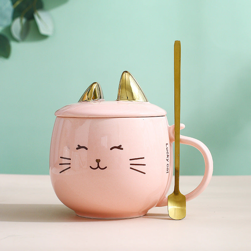 Cat Ceramic Phone Holder Mug With Cover And Spoon - The Number 1 Things