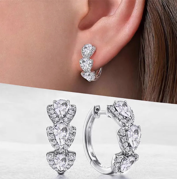 Klein Blue Zirconia Elegant Hoop Earrings - The Number 1 Things