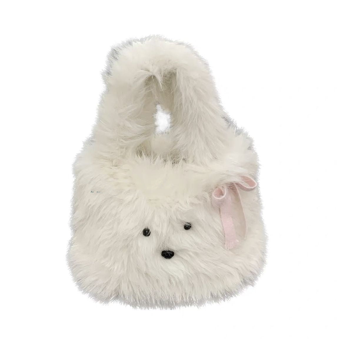 Cute Furry Puppy Portable Bowknot Bag - The Number 1 Things