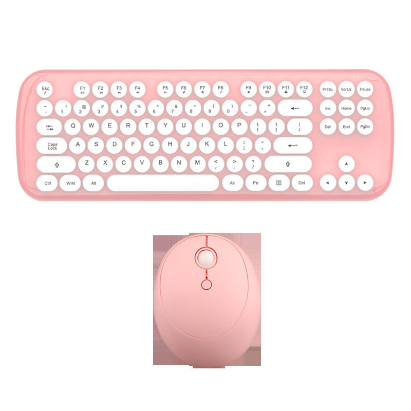 Cute Wireless Keyboard And Mouse Set In Soft Color Options