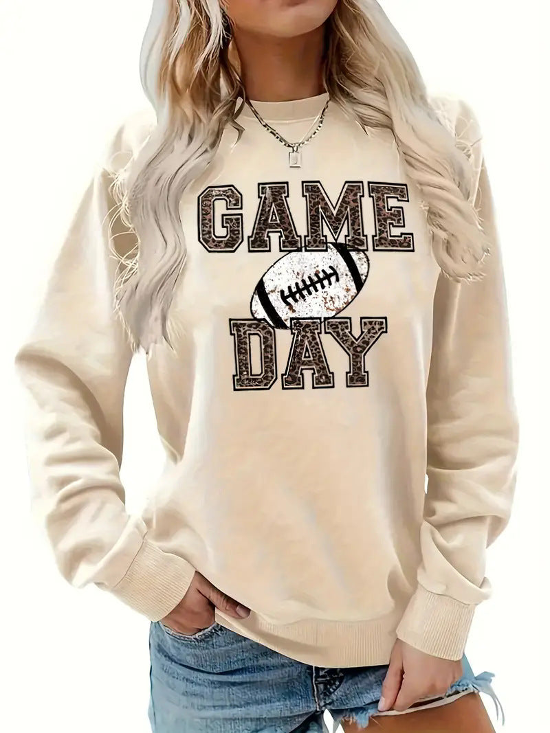 Women's Printed Long Sleeve Crew Neck Sweater - The Number 1 Things