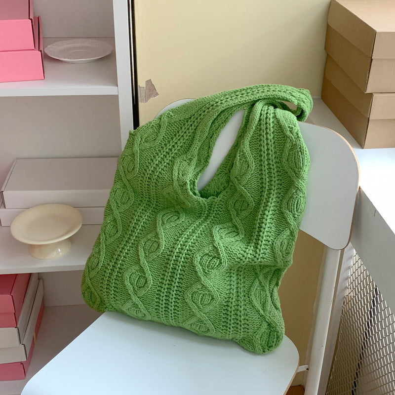 Portable Retro Hollow Knitted Woolen Yarn Bag Shoulder Tote Bag - The Number 1 Things