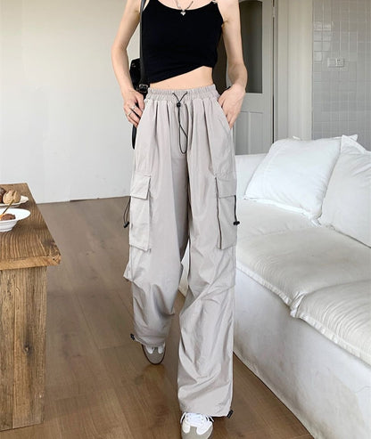 Ultra-thin Wide-leg Design Ankle-tied Dancing Trousers Summer