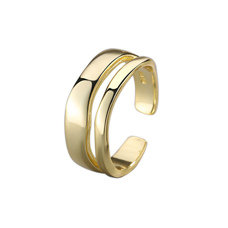 S925 Sterling Silver Japanese And Korean Style Double Silver Plated Ring For Women - The Number 1 Things
