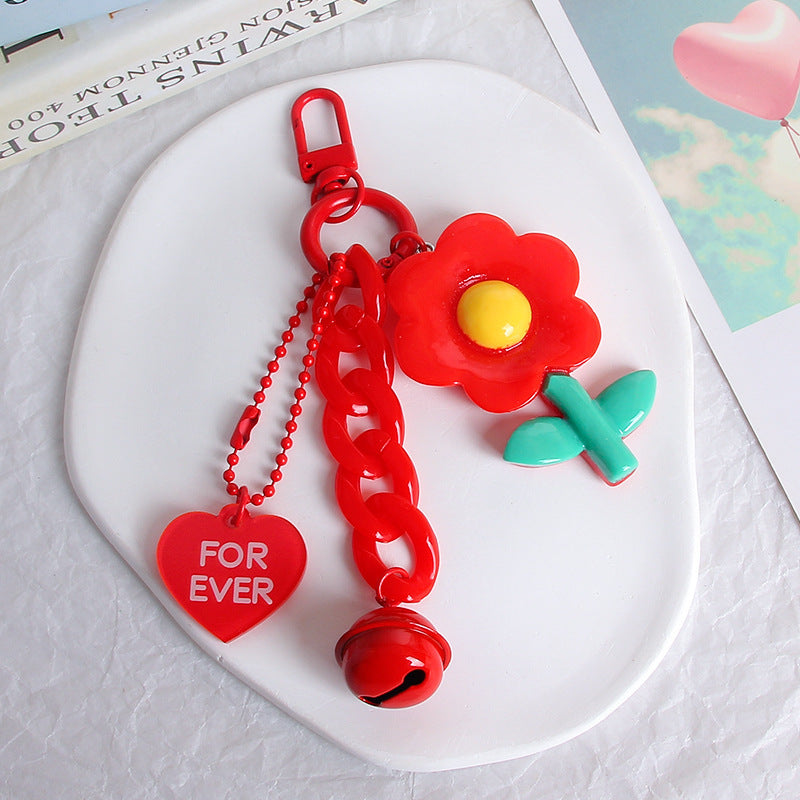 Resin Flower Key Ring Girl Heart Hanging Ornament - The Number 1 Things