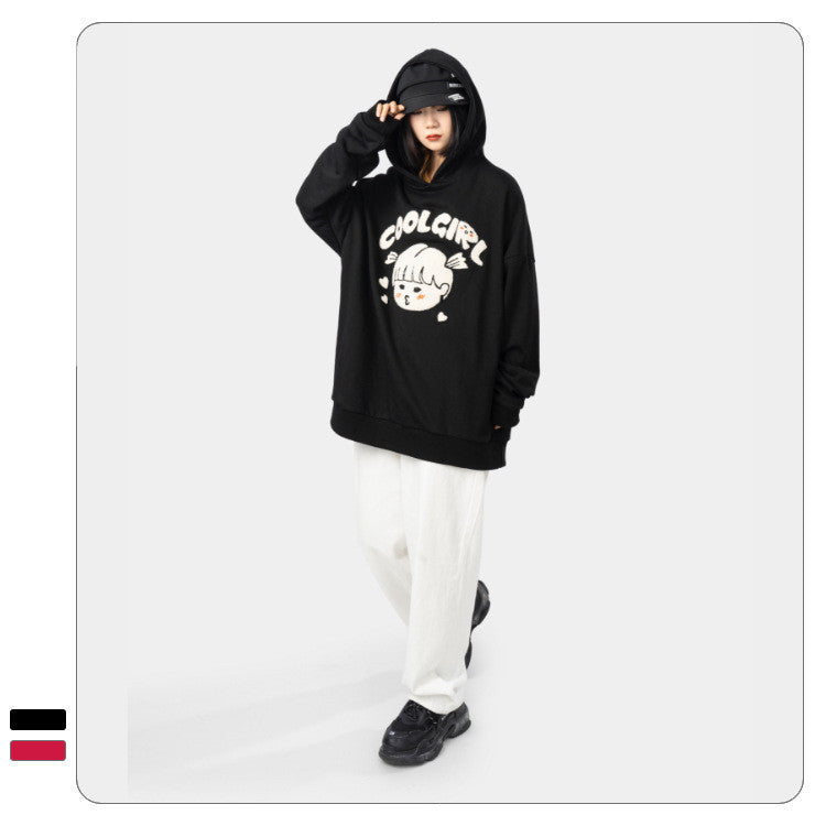 Casual Cute Loose Cartoon Hooded Cotton Sweater - The Number 1 Things