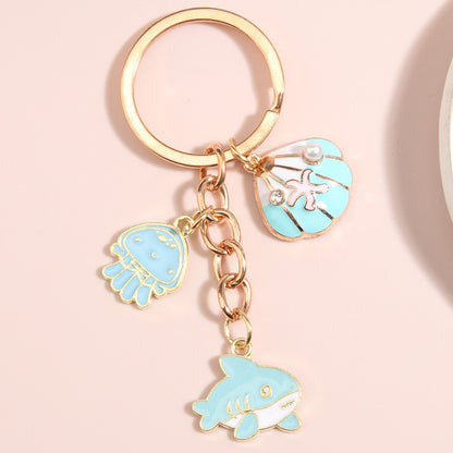 Creative Shell Starfish Mermaid Alloy Drip Keychain Pendant - The Number 1 Things