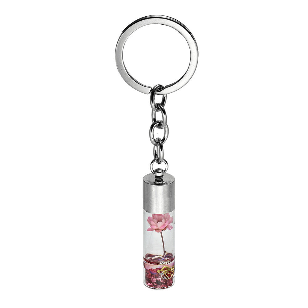 Plant Dried Flower Glass Bottle Pendant Keychain - The Number 1 Things