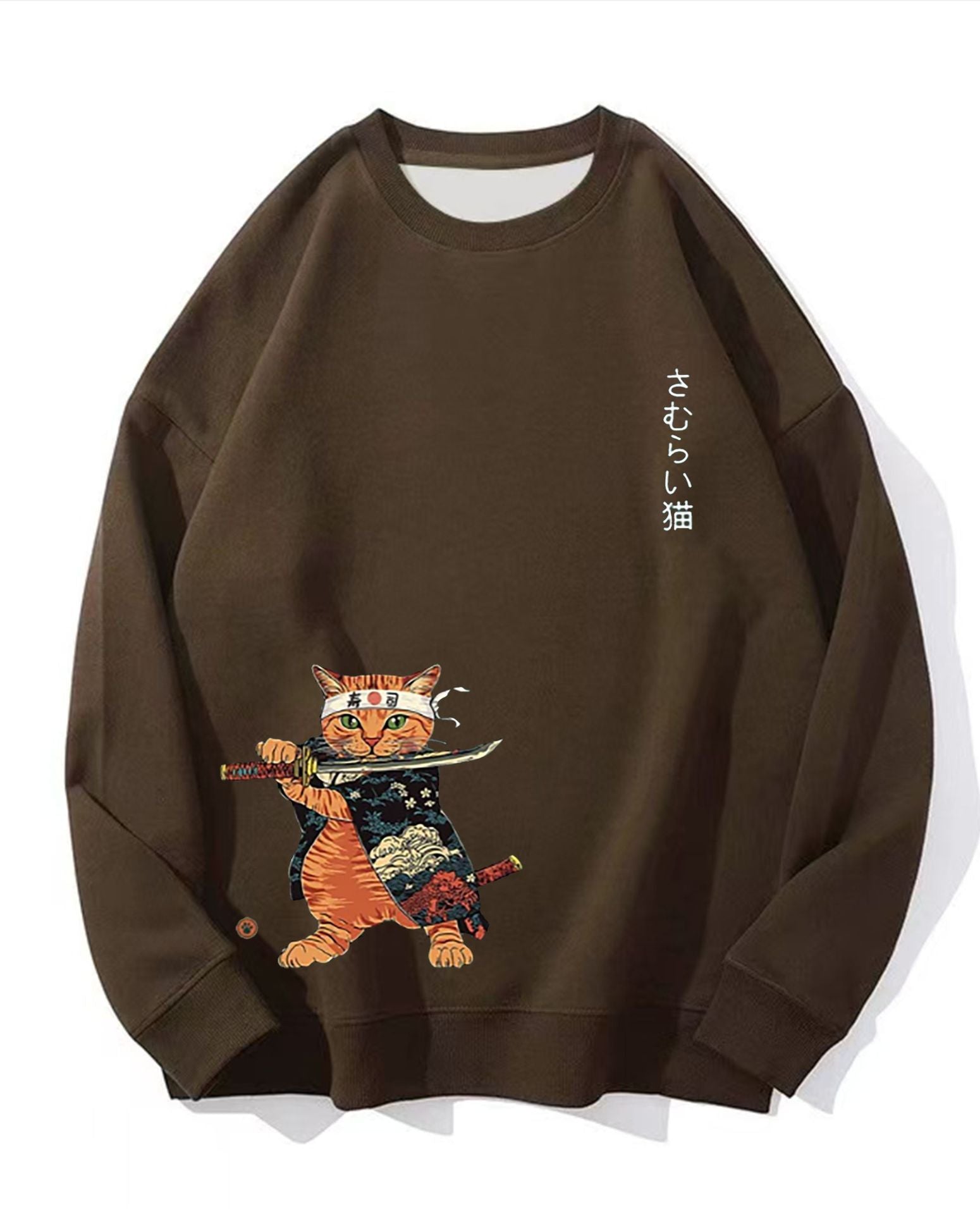 Japanese Style Large Cat Pattern Printed Round Neck Men And Women - The Number 1 Things