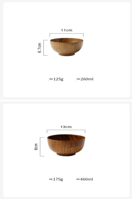 Wooden Bowl Japanese Style Wood Rice Soup Bowl Salad Bowl Food Container Large Small Bowl for Kids Tableware Wooden Utensils - The Number 1 Things