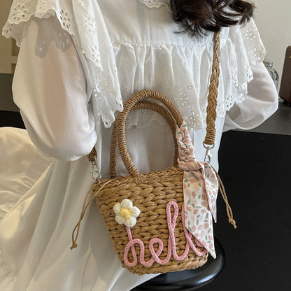 Woven Handbag Women's Fashion Letter Straw Cross Body Bag - The Number 1 Things