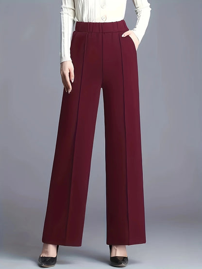 Women's Autumn And Winter Solid Color Wide Leg High Waist Loose And Slimming Casual Pants