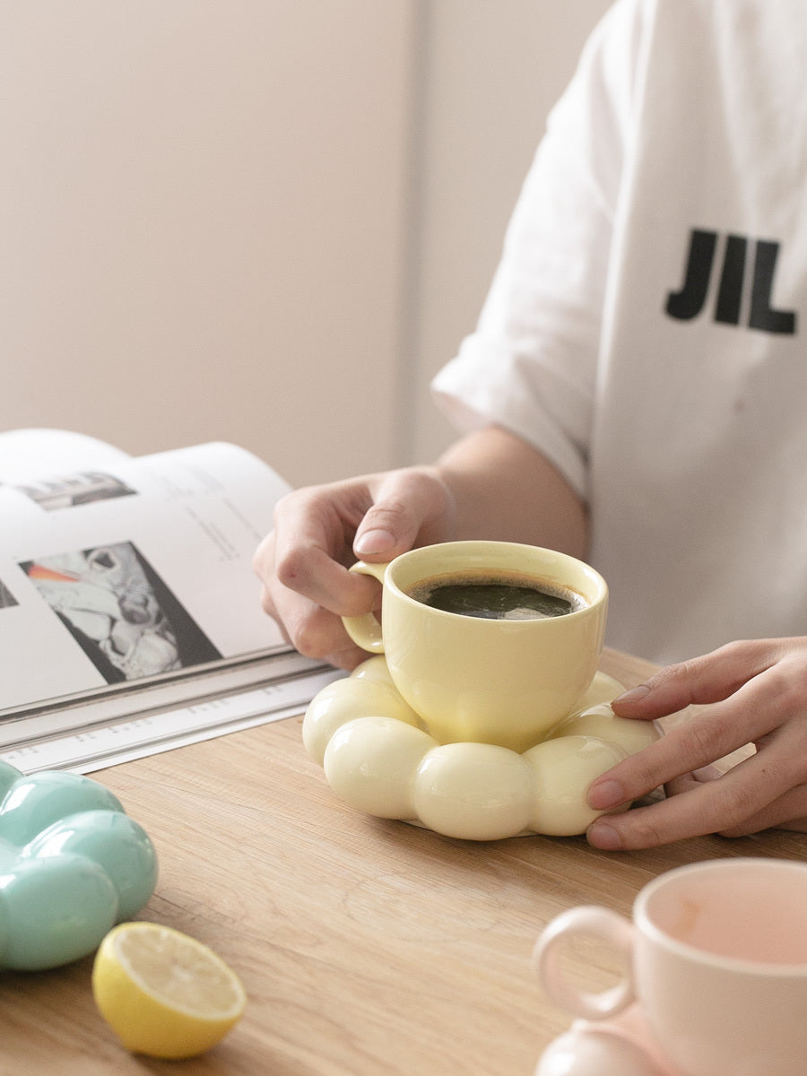 Flower Ceramic Cup And Saucer Breakfast Coffee Creative Color Underglaze Color - The Number 1 Things