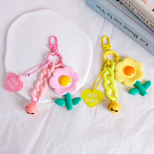 Resin Flower Key Ring Girl Heart Hanging Ornament - The Number 1 Things