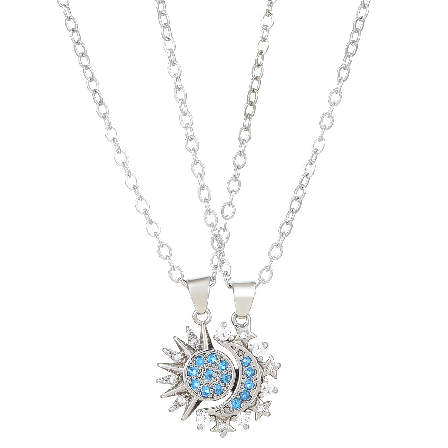 2pcs Necklace Sun And Moon Magnetic Pendant Clavicle Chain Necklace For Couple Lovers - The Number 1 Things