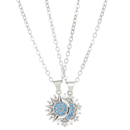 2pcs Necklace Sun And Moon Magnetic Pendant Clavicle Chain Necklace For Couple Lovers - The Number 1 Things