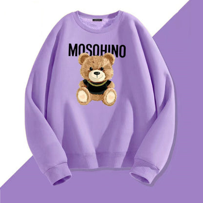 Bear Printed All-matching Couple's Tops