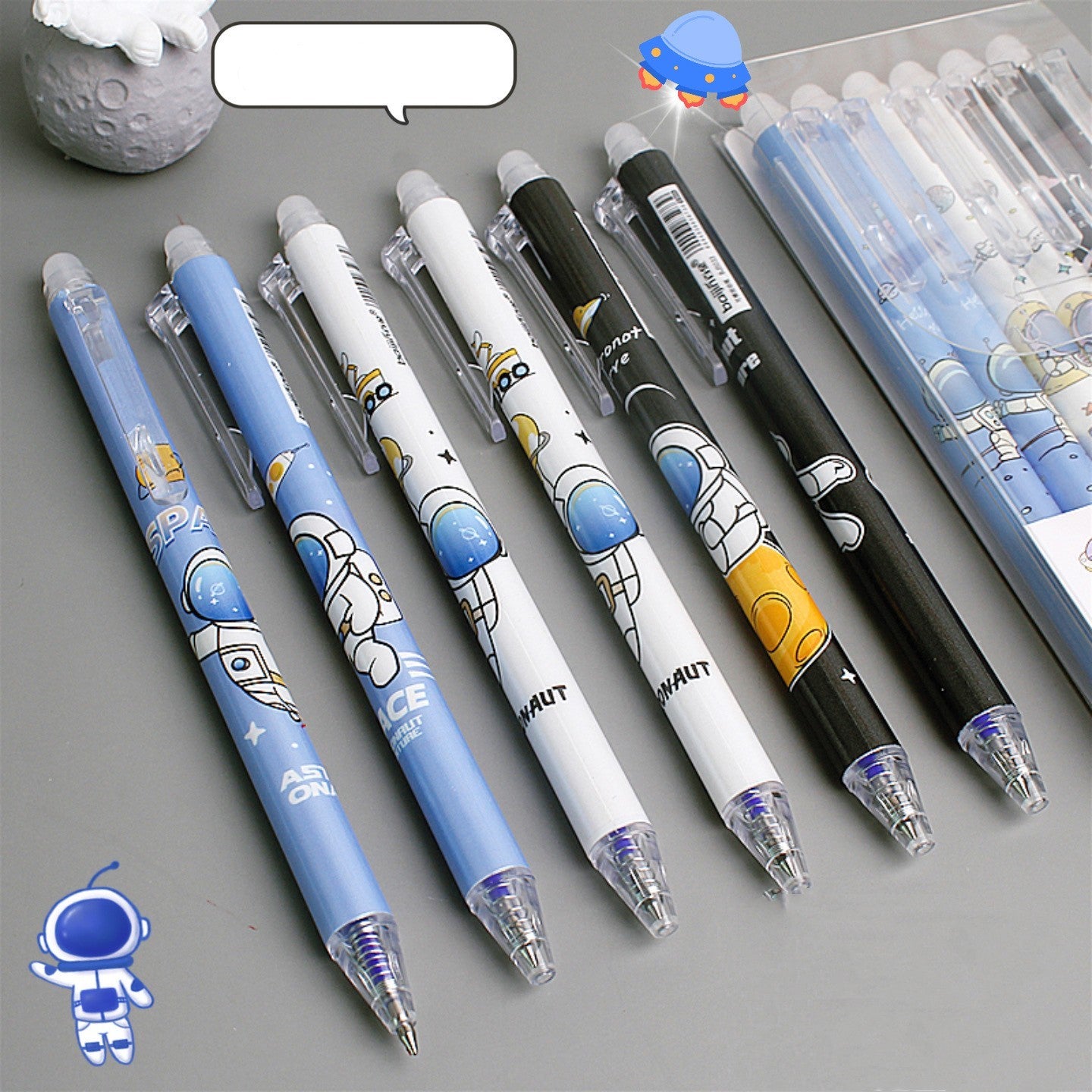 Astronaut Erasable Neutral Pen High Appearance Level Student Easy Erasable Press Moving