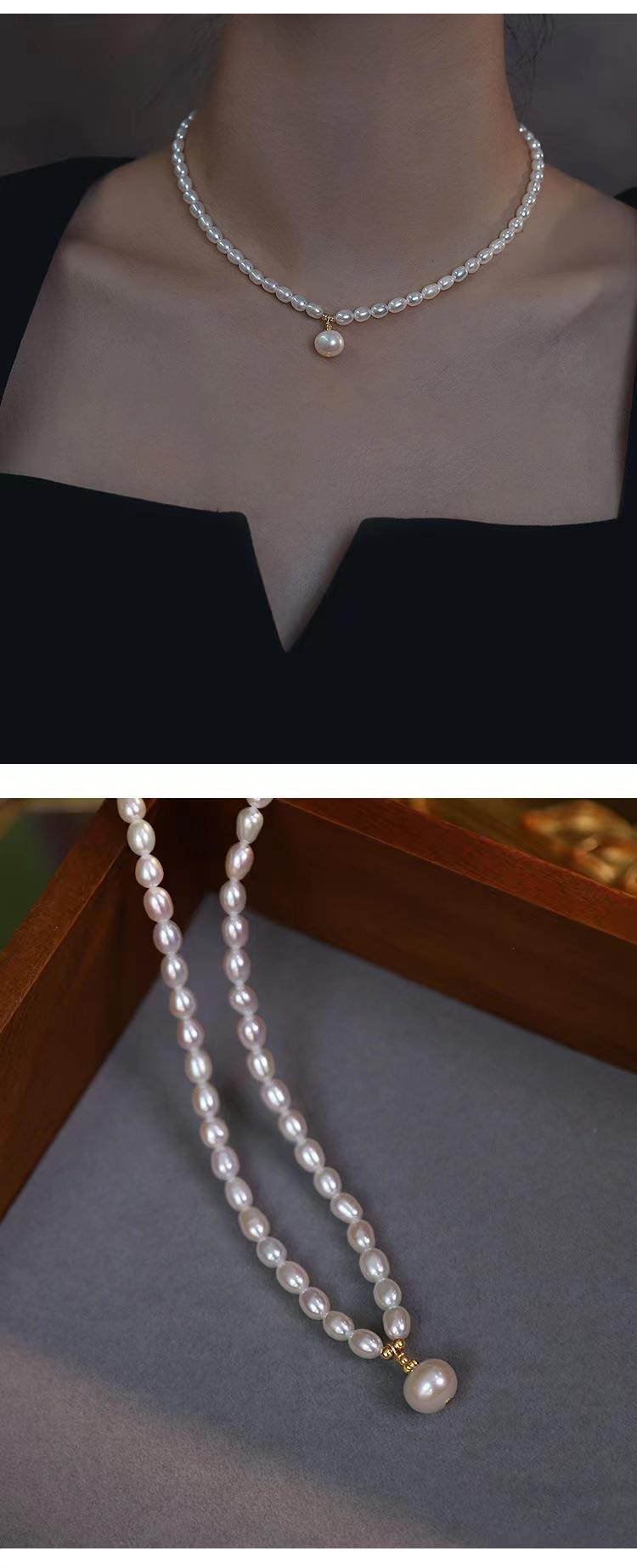 Natural Freshwater Pearl Necklace Women's Simple Fashion Elegance Retro Clavicle Chain All-matching - The Number 1 Things