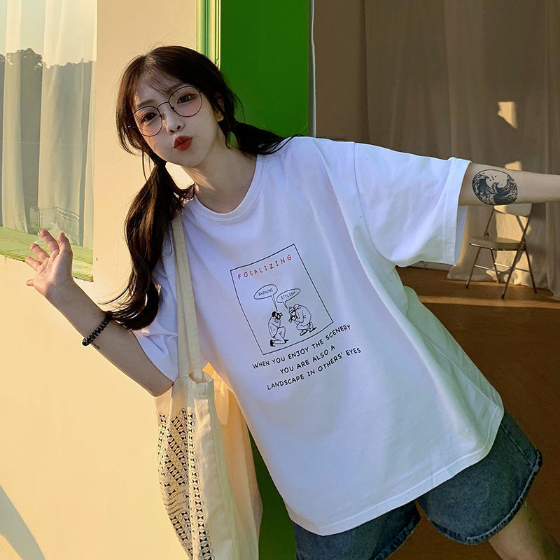Japanese Style Girlish Style Cotton Short Sleeve T-shirt Women's New - The Number 1 Things