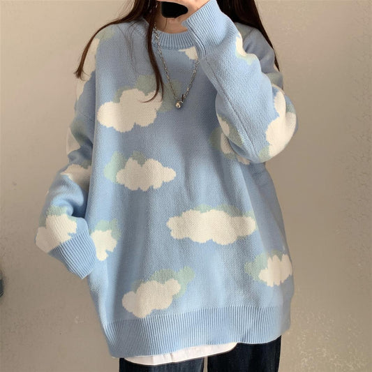 New V-neck Loose Pullover Sweater Long Sleeve Sweater - The Number 1 Things