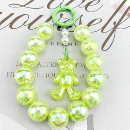 Burst Beads Luminous Bear Pendant Mobile Phone Charm - The Number 1 Things