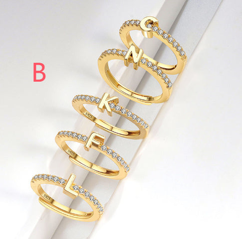 S925 Sterling Silver New Style Micro-inlaid Letters Ring - The Number 1 Things