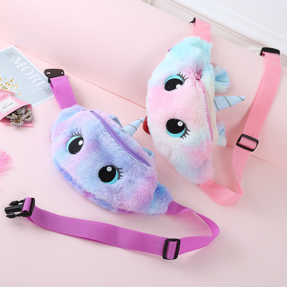 Cartoon Plush Shoulder Bag Little Girl Cute Big Eyes Waist Bag Kindergarten Children Messenger Bag Chest Bag - The Number 1 Things