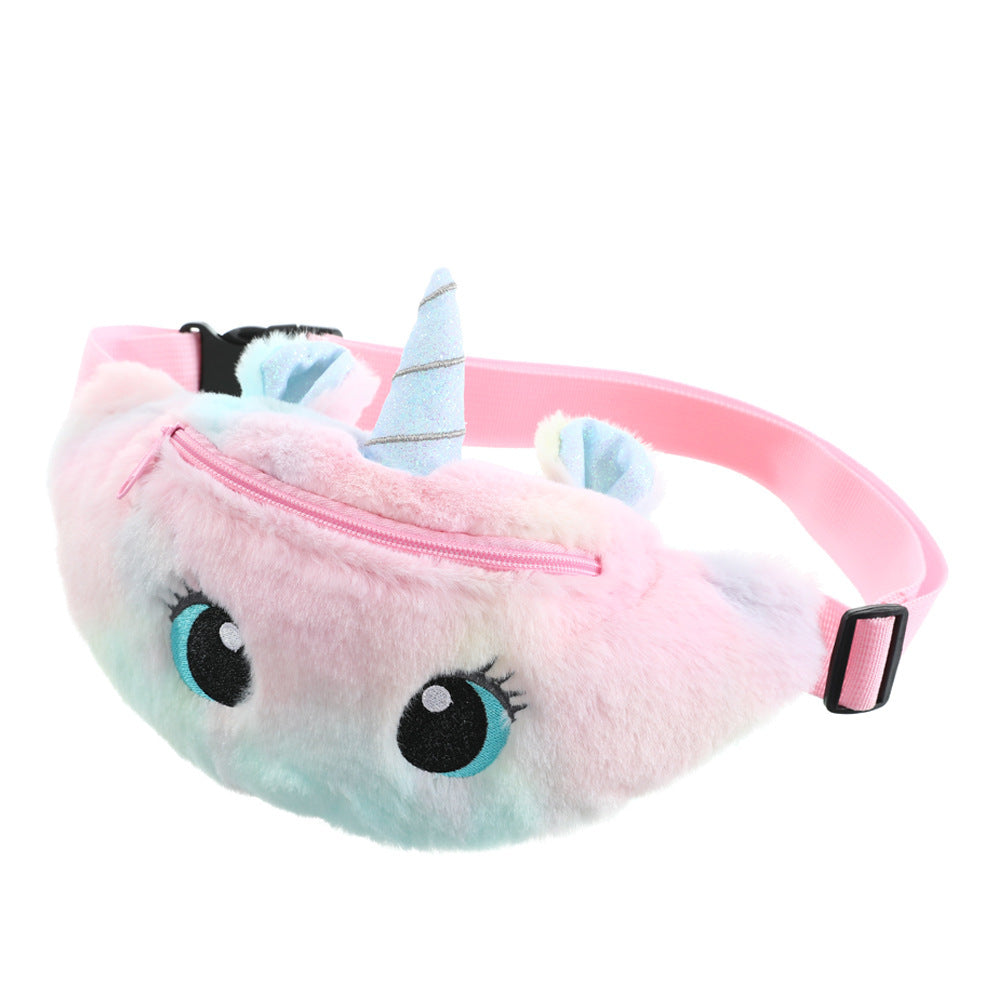 Cartoon Plush Shoulder Bag Little Girl Cute Big Eyes Waist Bag Kindergarten Children Messenger Bag Chest Bag - The Number 1 Things