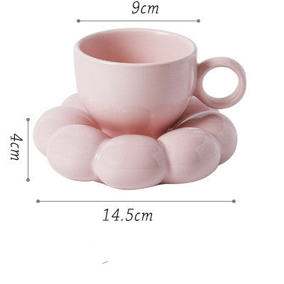 Flower Ceramic Cup And Saucer Breakfast Coffee Creative Color Underglaze Color - The Number 1 Things