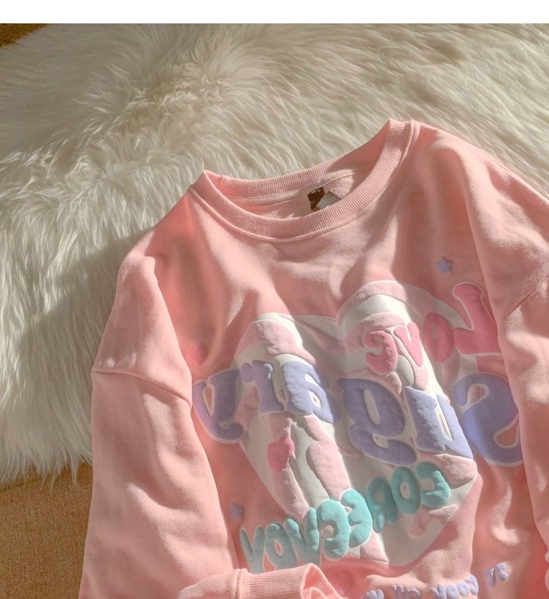 Women's Autumn Couple Loose Niche Design Love Foaming Sweater - The Number 1 Things